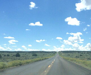 road on flat plain